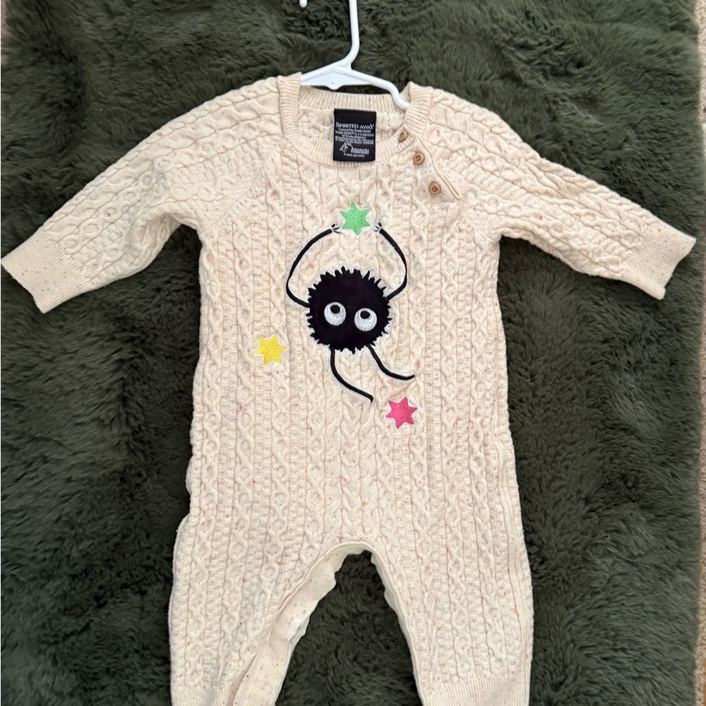 Studio Ghibli Dust Bunny Cable Knit Kids One Piece